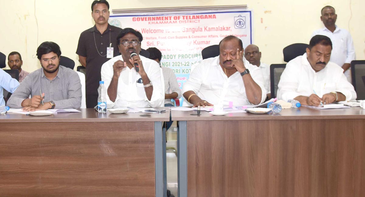 Yasangi paddy procurement going on smoothly in Telangana