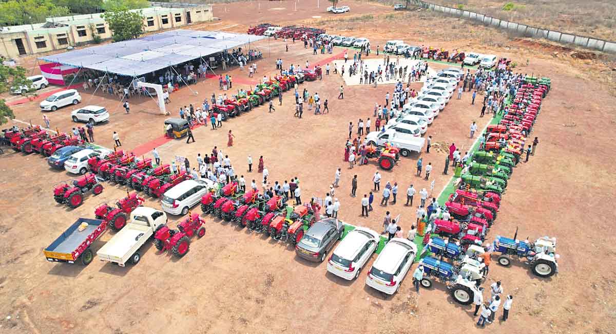 Dalit Bandhu beneficiaries receive 65 tractors, 32 cars in Mulugu