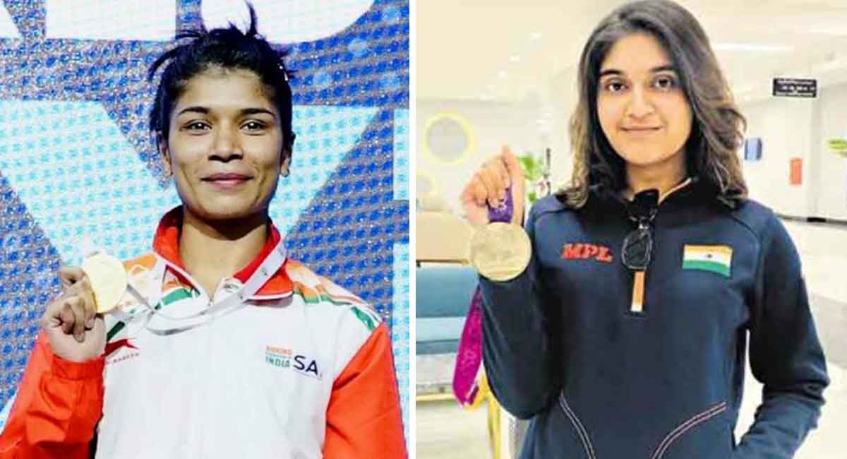 KCR announces Rs 2 crore cash reward to Nikhat Zareen, Esha Singh