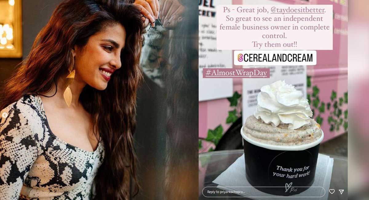 Priyanka Chopra says Citadel ‘almost wrapped’, treats herself to cupcake!