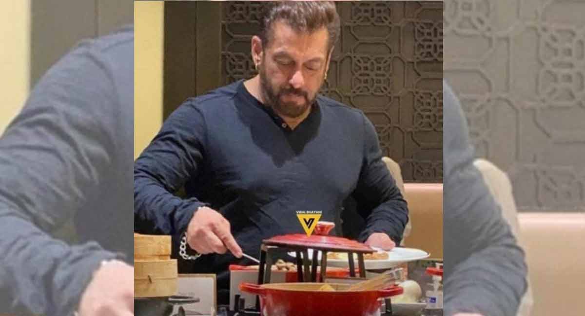 Salman Khan snapped at a hotel in Hyderabad