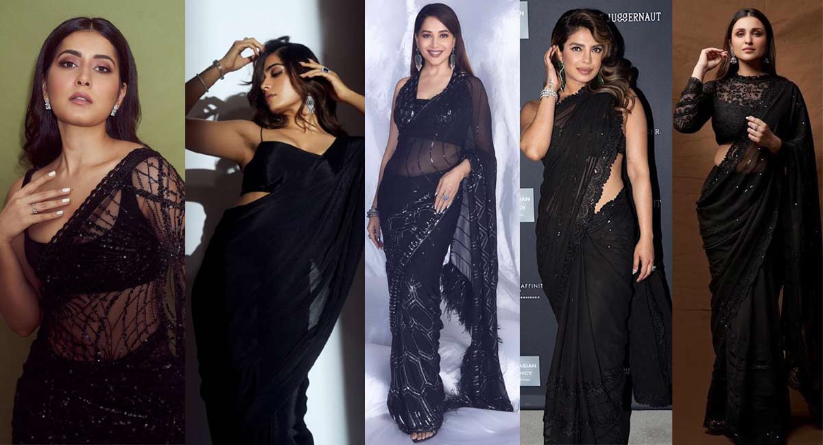 This monsoon, drape a black sari to feel filmy