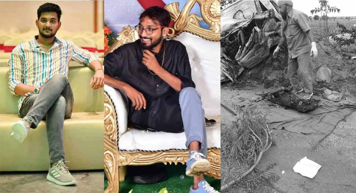 Two burnt alive in car accident in Telangana