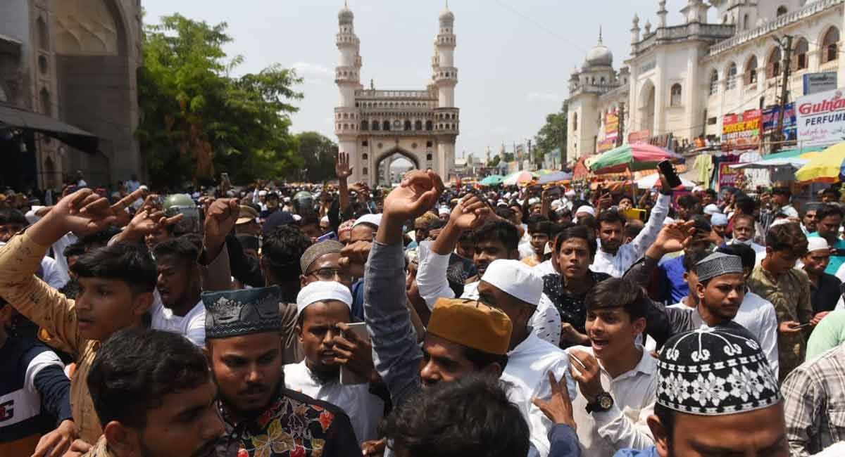 Protests demanding arrest of Nupur Sharma, Naveen Jindal held in Hyderabad