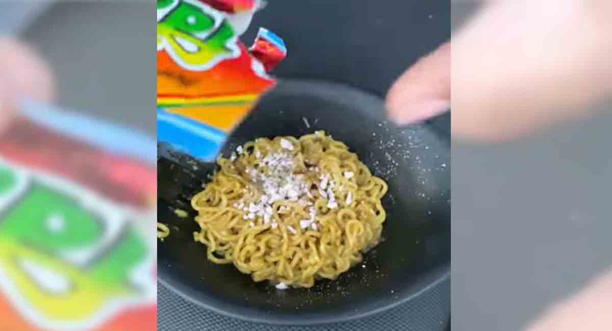 Watch: Viral video of man mixing pan masala with Maggi