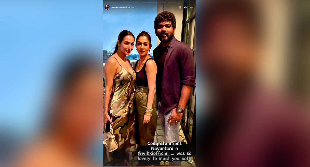 Malaika Arora meets newlyweds Nayanthara, Vignesh Shivan