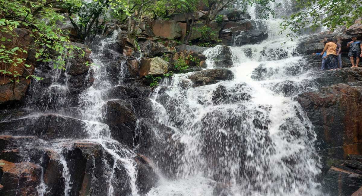 Karimnagar: Raikal waterfall comes alive, attracts many visitors