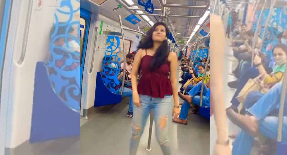 Watch: Girl dancing in Hyderabad metro goes viral, officials to initiate action