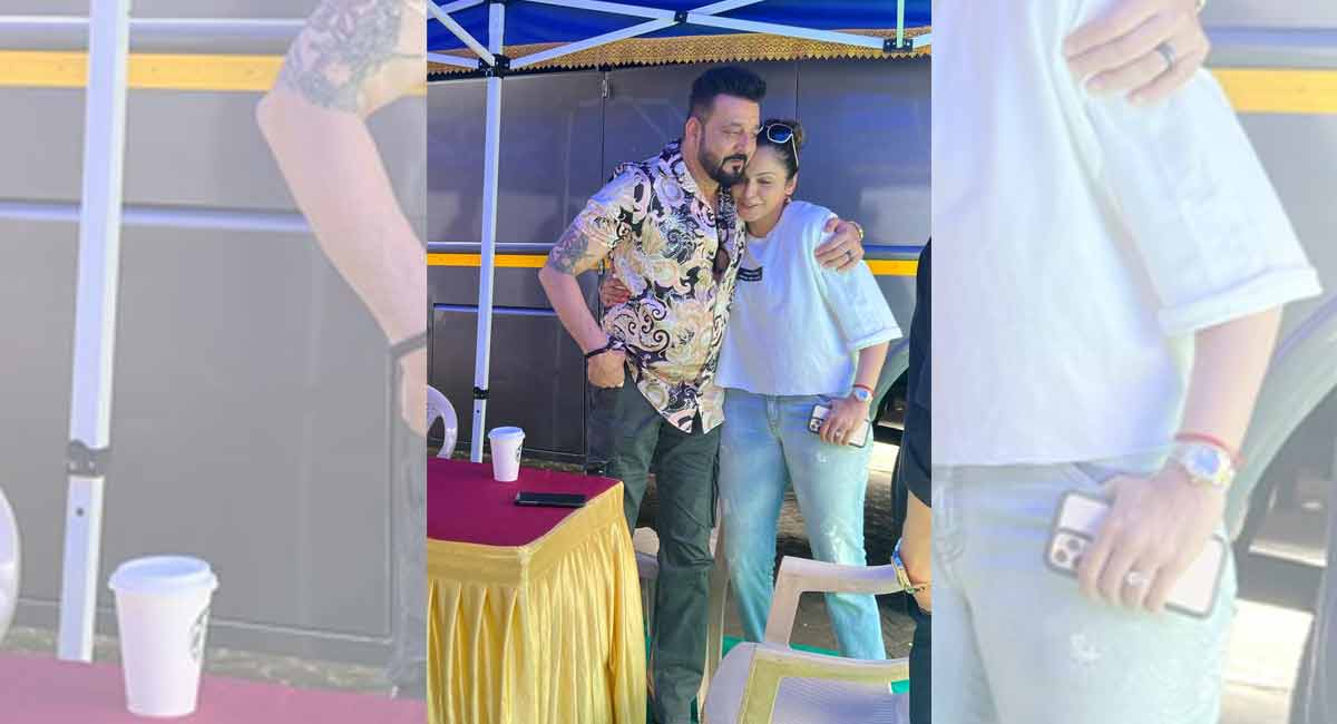 Isha Koppikar spotted shooting with Sanjay Dutt