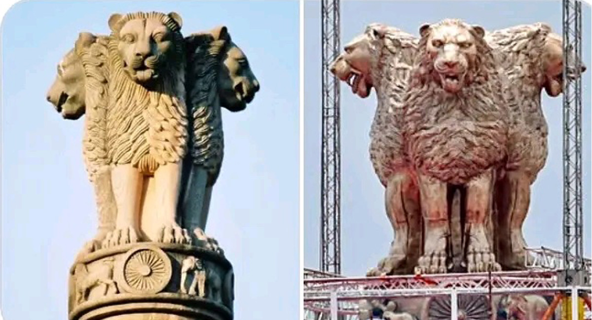 ‘Angry lions with bared fangs’; what do you think of the new National Emblem?