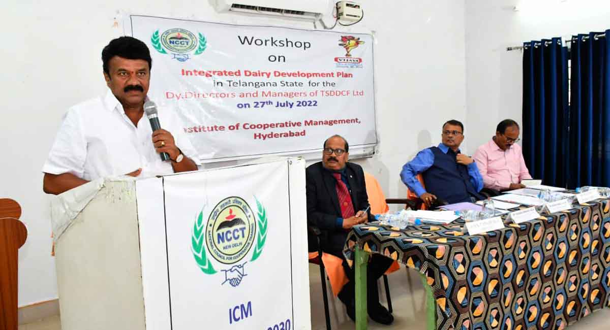 Work together for developing Vijaya Dairy on par with private dairies: Talasani tells officials