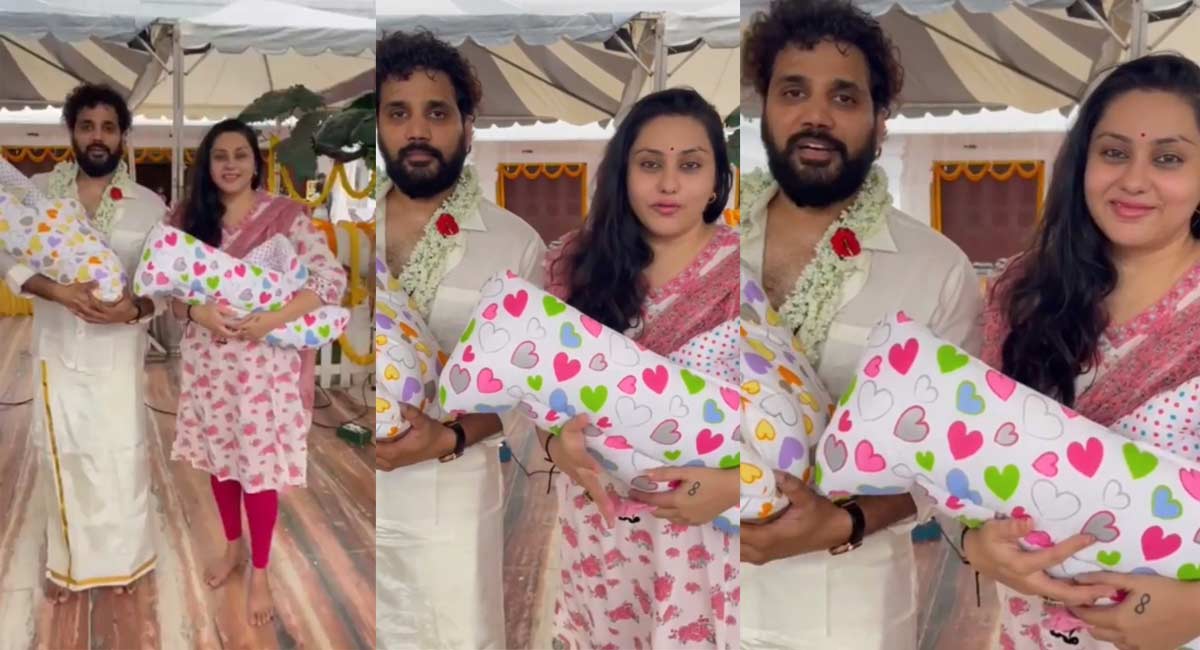 Actress Namitha blessed with twin baby boys