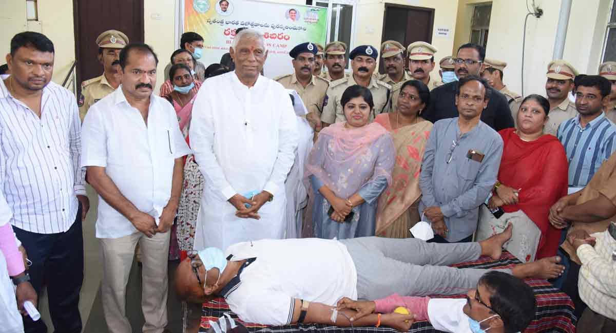 Blood donation camps mark diamond jubilee celebrations in erstwhile Adilabad