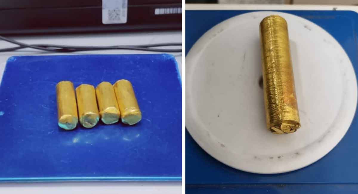 Gold worth Rs 42.88 lakhs seized at Hyderabad airport