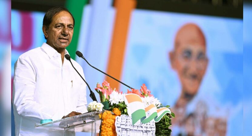 CM KCR calls for ‘BJP mukt Bharat’, promises farmers government at Centre