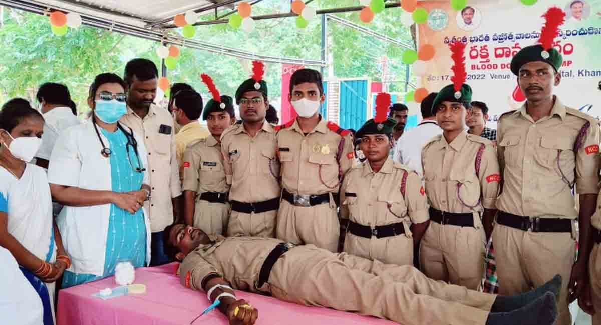 Good response to blood donation camps in Khammam