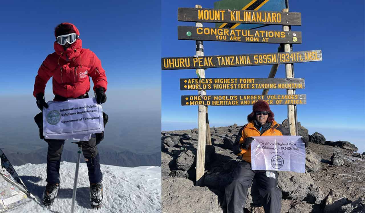 Telangana govt employee climbs two mountain peaks in 10 days
