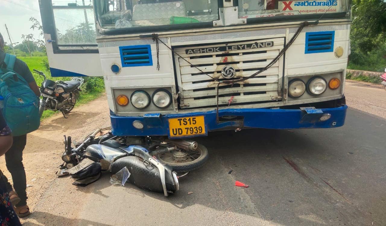 Man moved down by RTC bus in Sangareddy