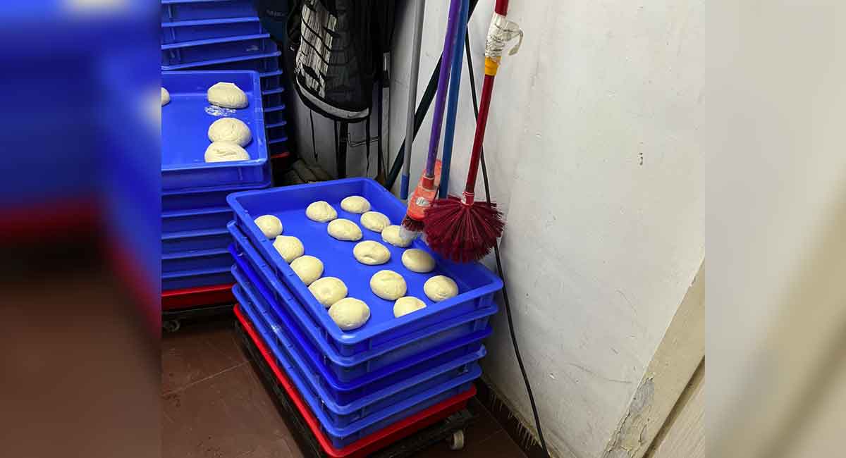 Netizens fume after pics of toilet brush hanging above pizza dough tray