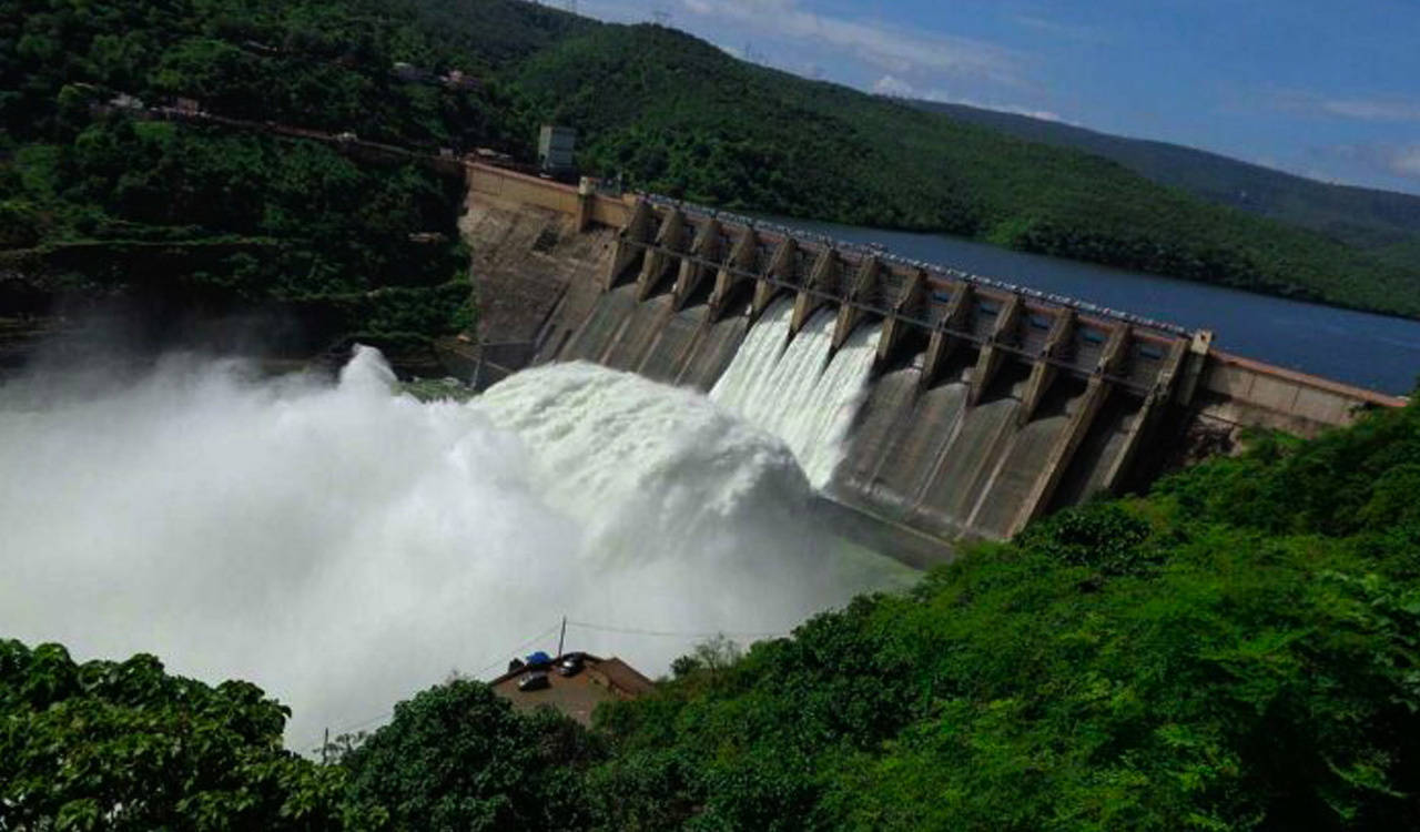 Seven gates of Srisailam dam lifted