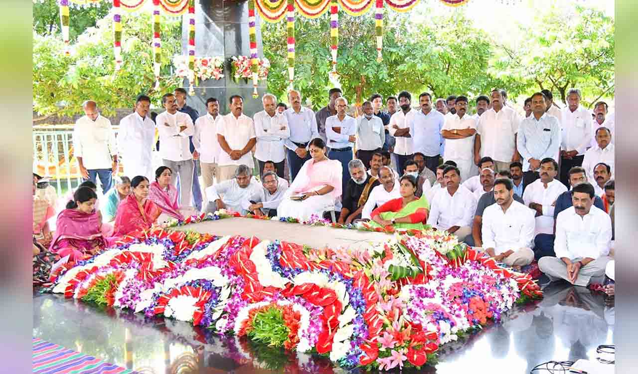 AP CM Jagan pays tributes to father, former CM on death anniversary