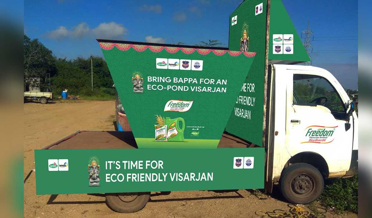 Ganesh Festival: Mobile immersion pond inaugurated in Hyderabad