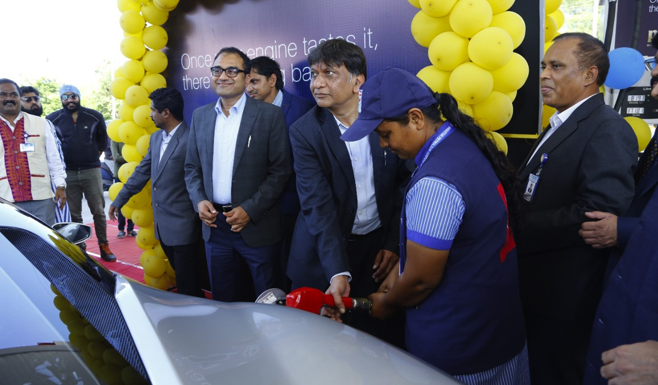 HPCL CMD inaugurates EV charging station, launches poWer100 in Hyderabad