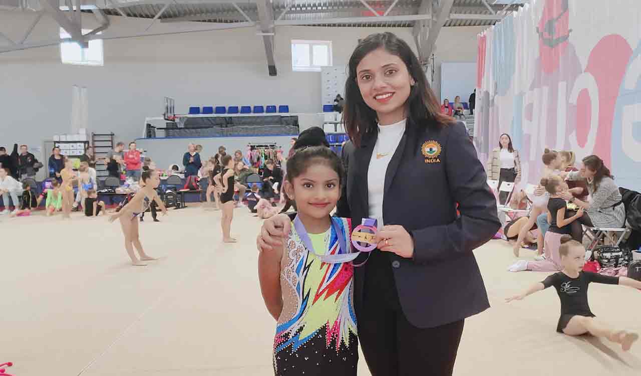 6-year-old Hyderabad girl wins silver medal in rhythmic gymnastics