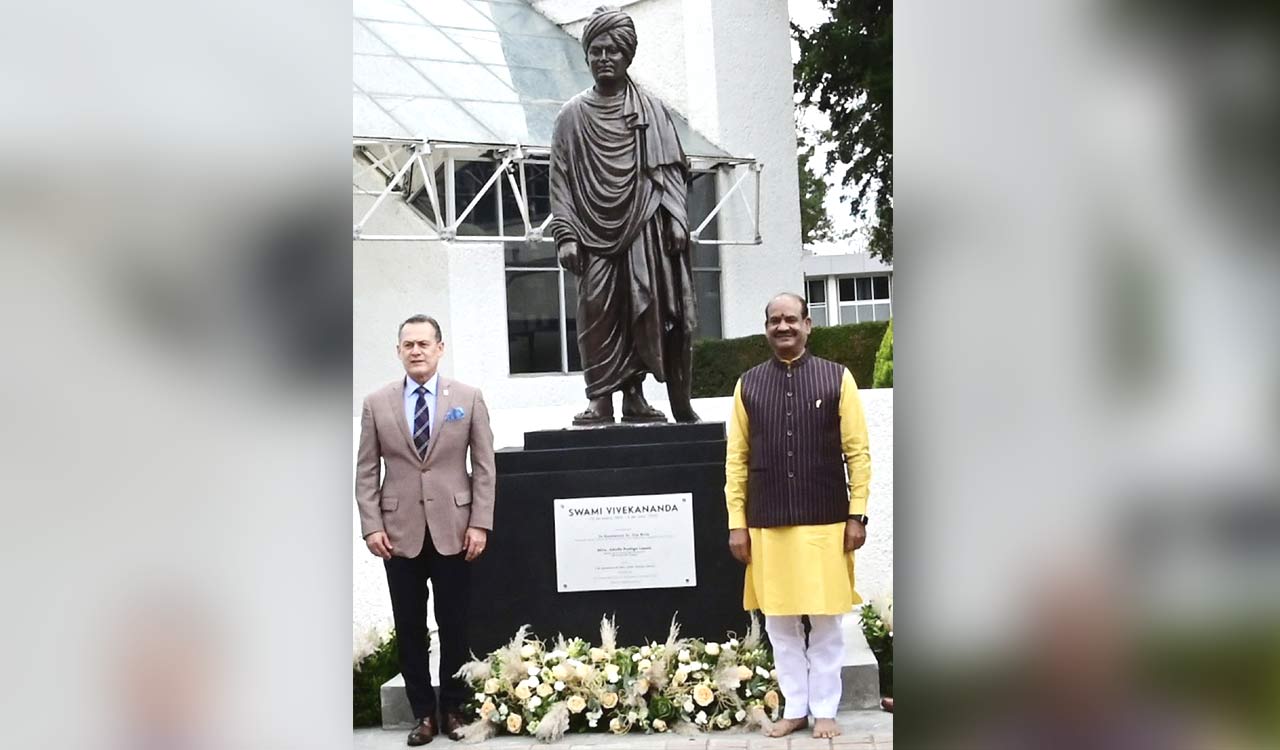 LS Speaker Om Birla unveils first statue of Swami Vivekananda in Mexico