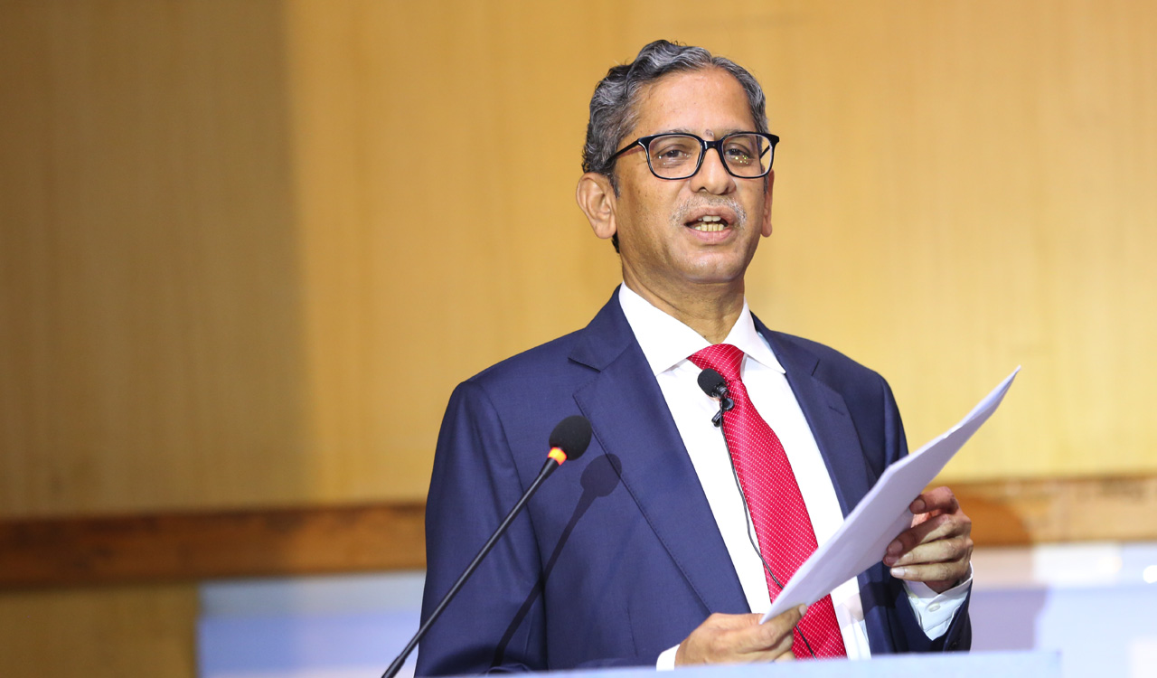 Hyderabad: Former CJI NV Ramana delivers keynote address at ISB Leadership Summit