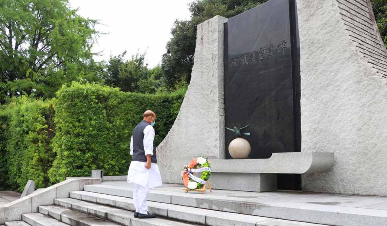 Tokyo: Rajnath Singh pays tribute to Japan’s self defence forces personnel