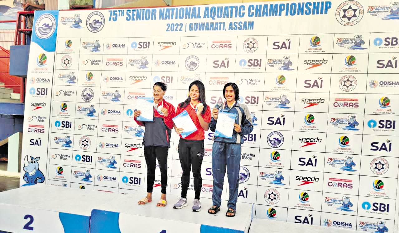 Telangana’s Vritti wins third silver at National Aquatic Championships