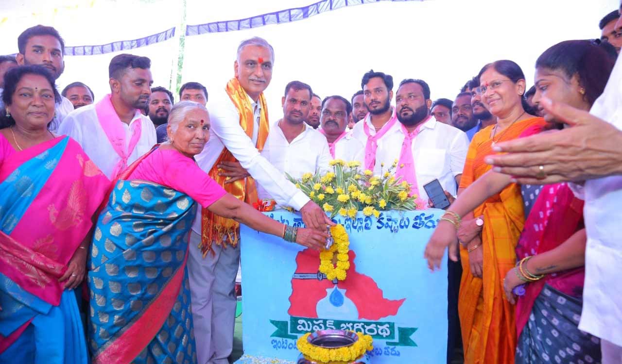 Harish Rao inaugurates Mission Bhagiratha tanks in Sadasivapet