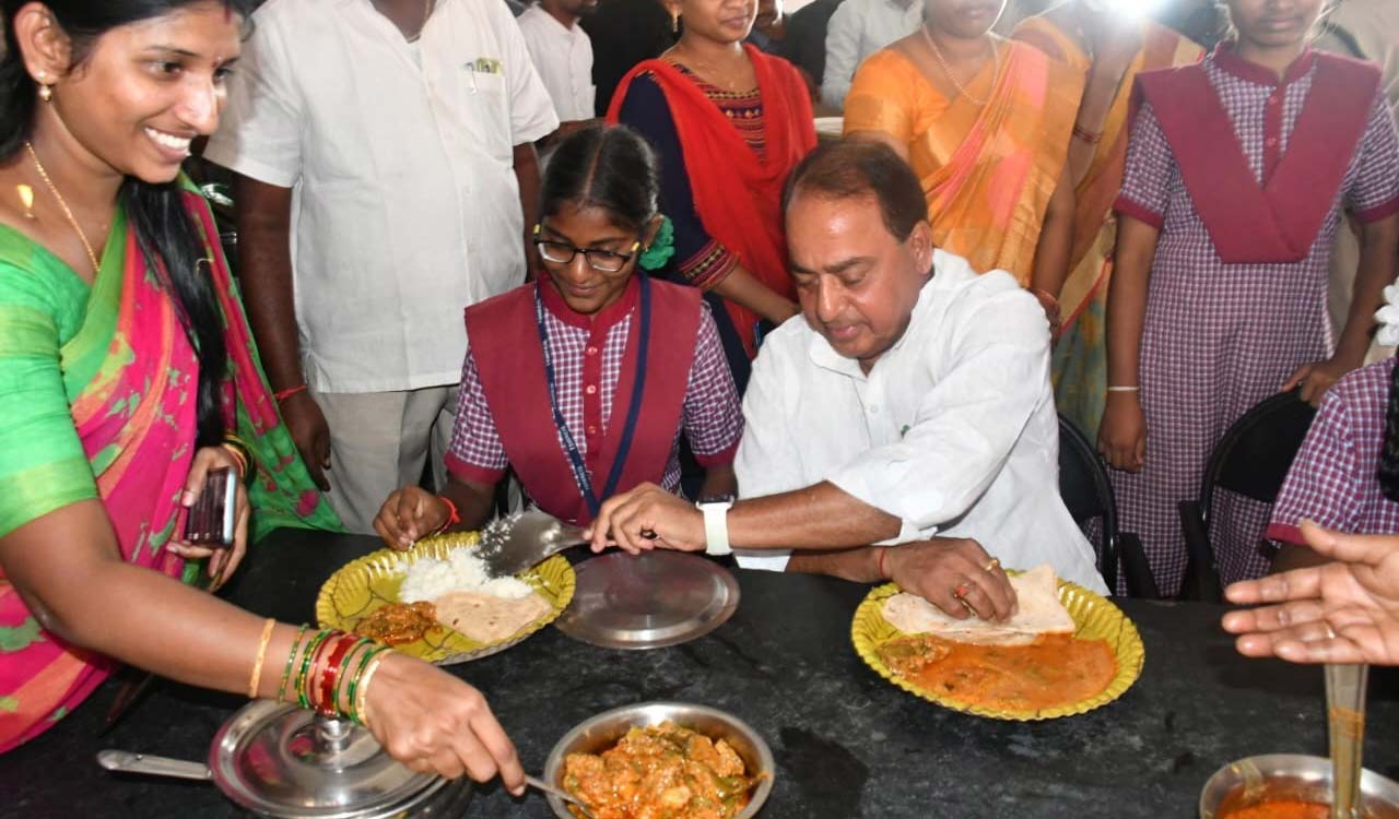 Minister Indrakaran Reddy inspects residential school in Nirmal
