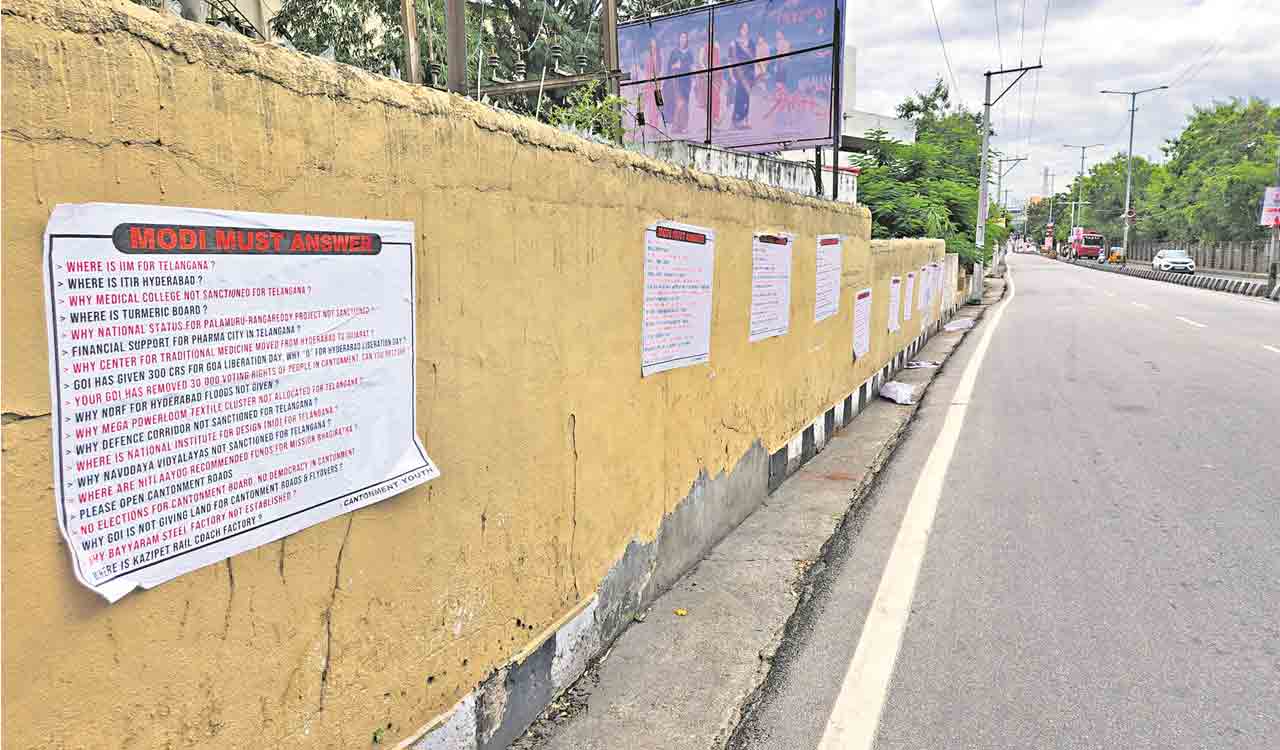 Hyderabad: ‘Modi Must Answer’ posters come up