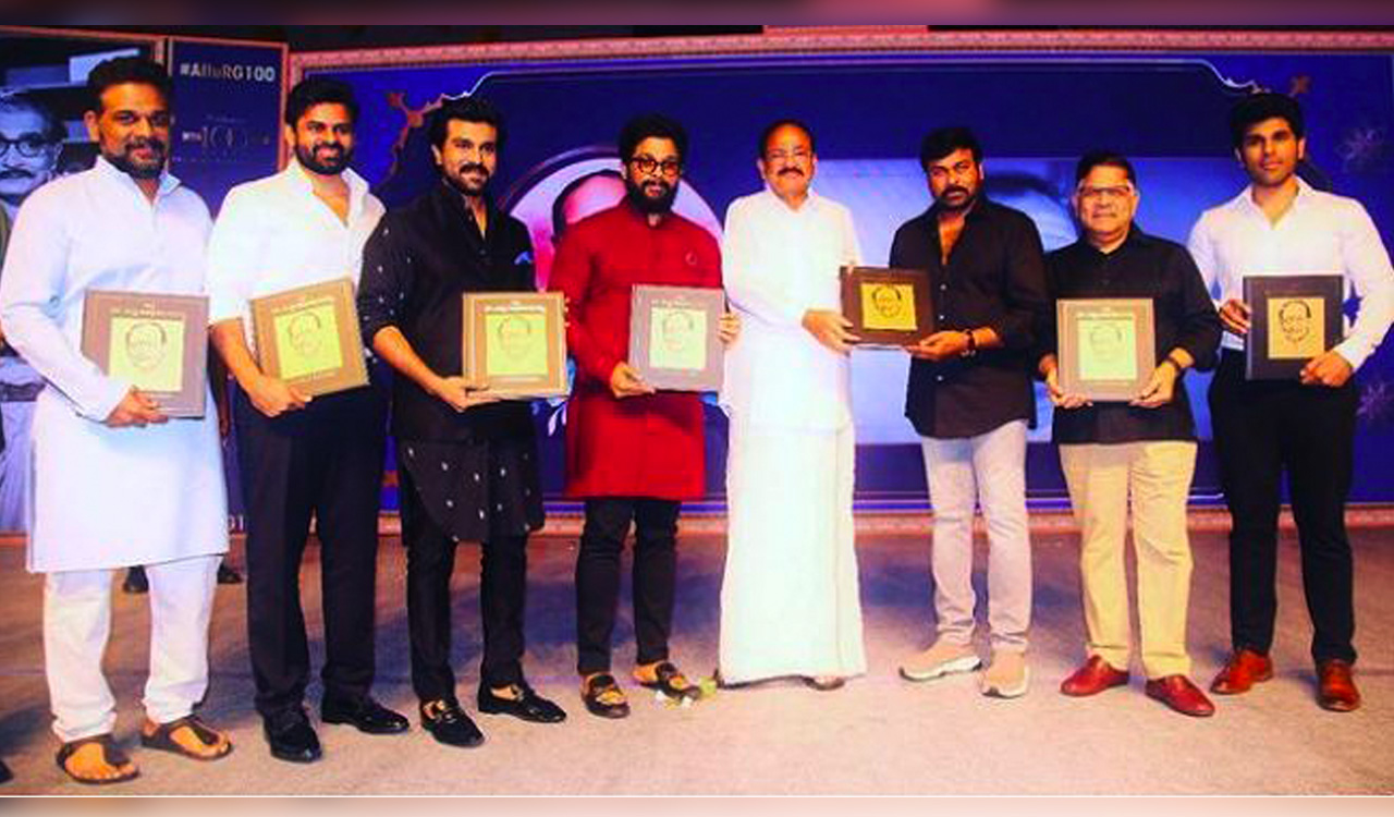 Allu Arjun, Ram Charan and Chiranjeevi launch book on Allu Ramalingaiah
