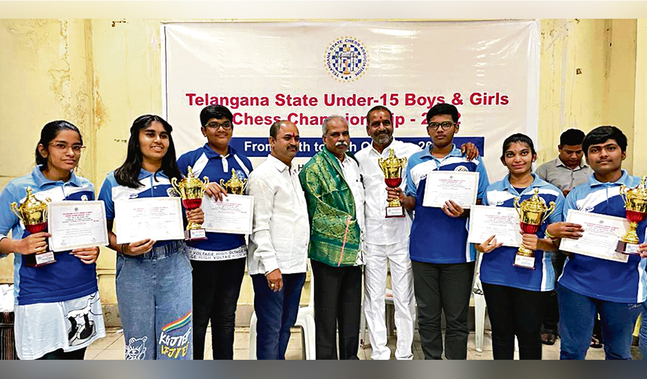 Imrose, Kheerthi emerge champions in Telangana State U-15 Chess Tournament