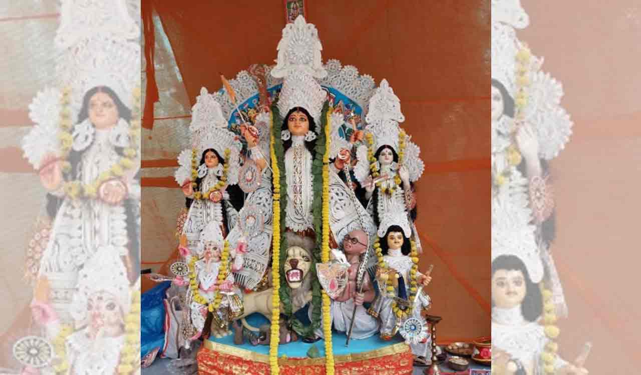 Mahatma Gandhi look-alike Mahishasura idol in Kolkata creates controversy