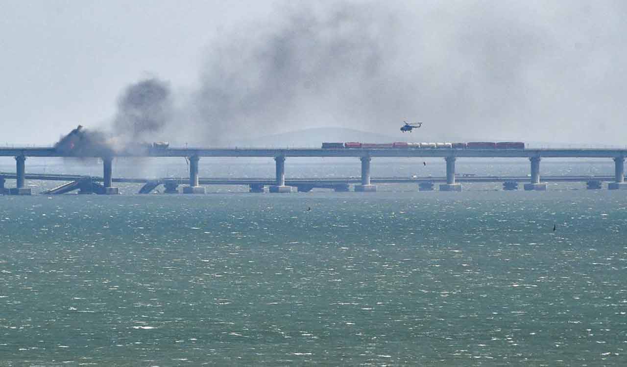 Explosion damages bridge to Crimea, hurts Russia supply line