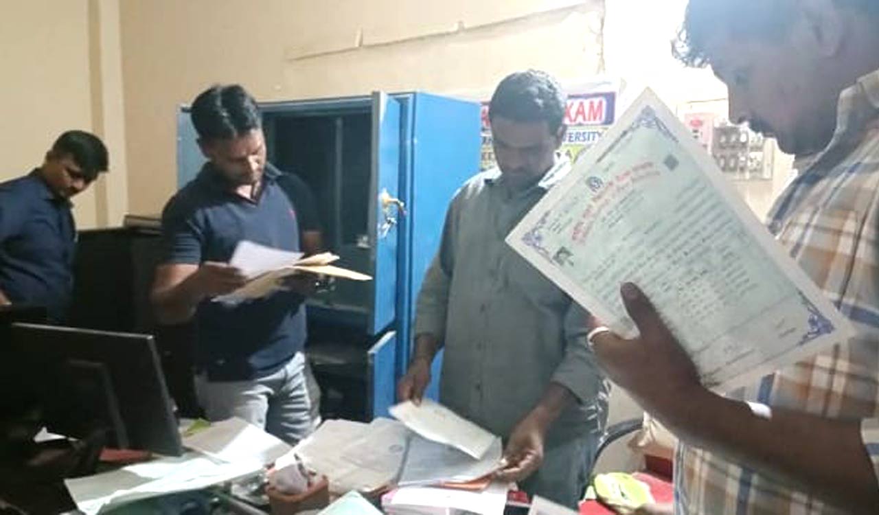 Fake certificate allegations: Police conduct search in SAES academy in Jagtial