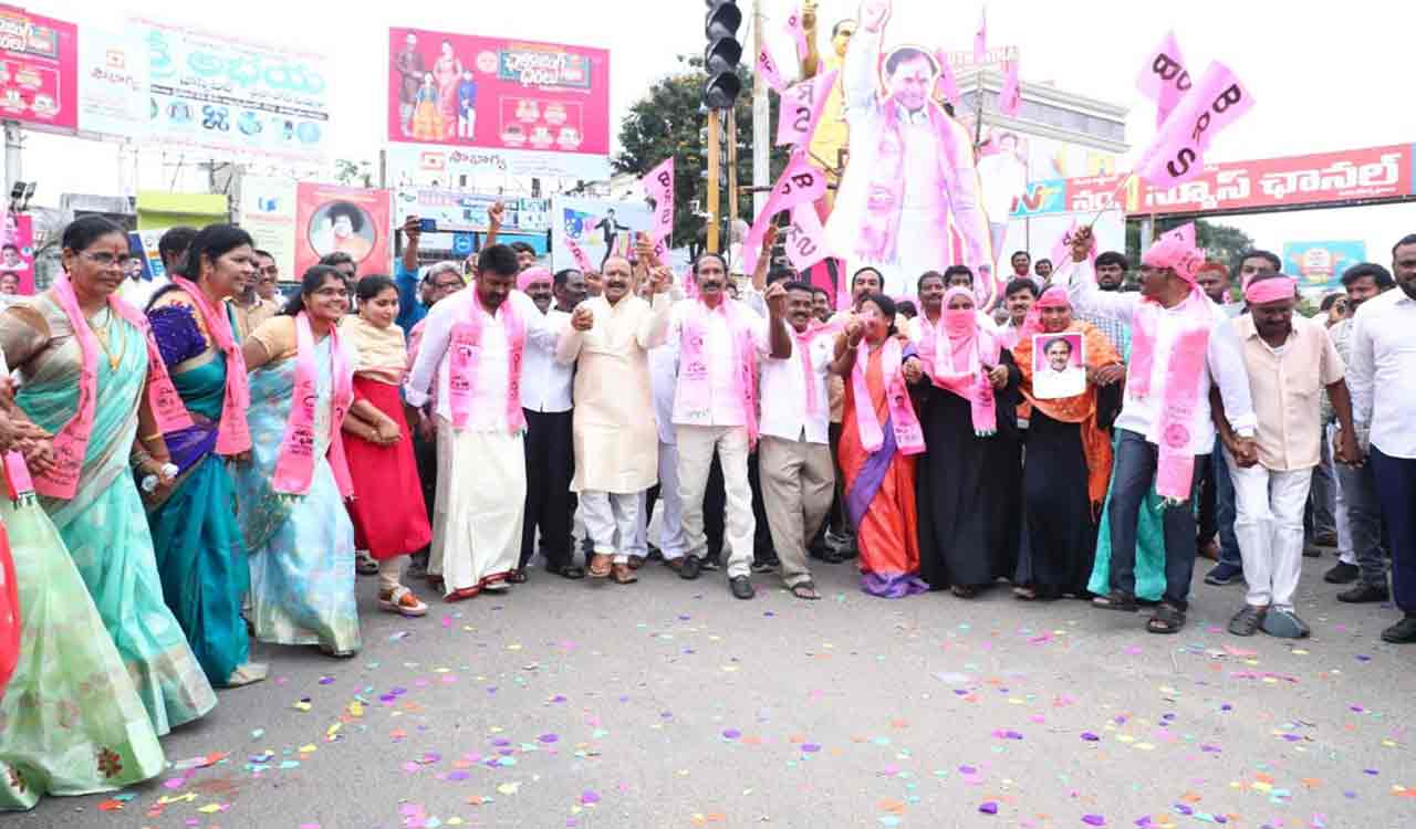 TRS to BRS: Jubilant celebrations in Khammam