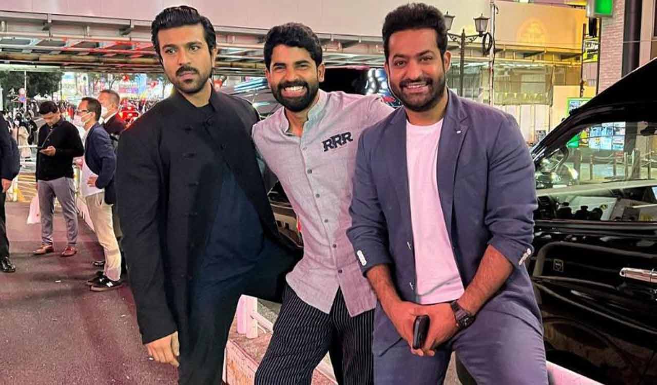 “Love for RRR…” Ram Charan drops picture with SS Rajamouli, Jr NTR from Japan trip
