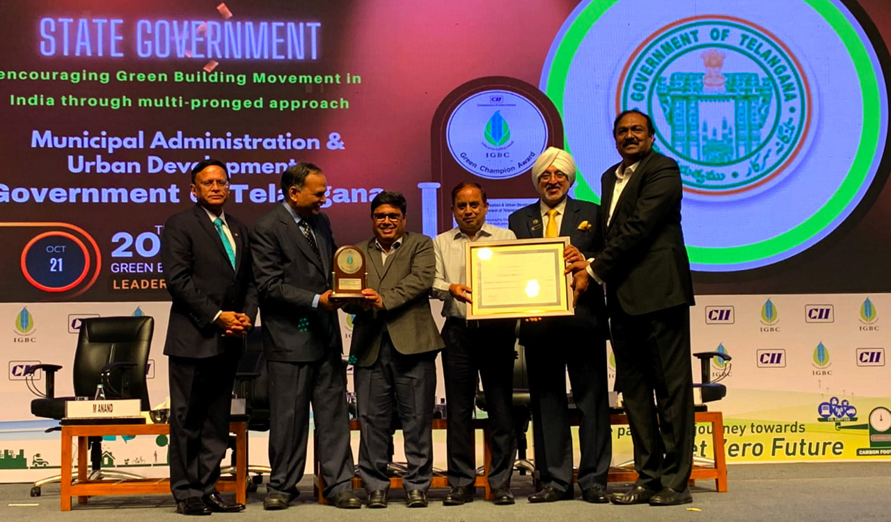 Telangana: MA&UD conferred with Green Champion Award