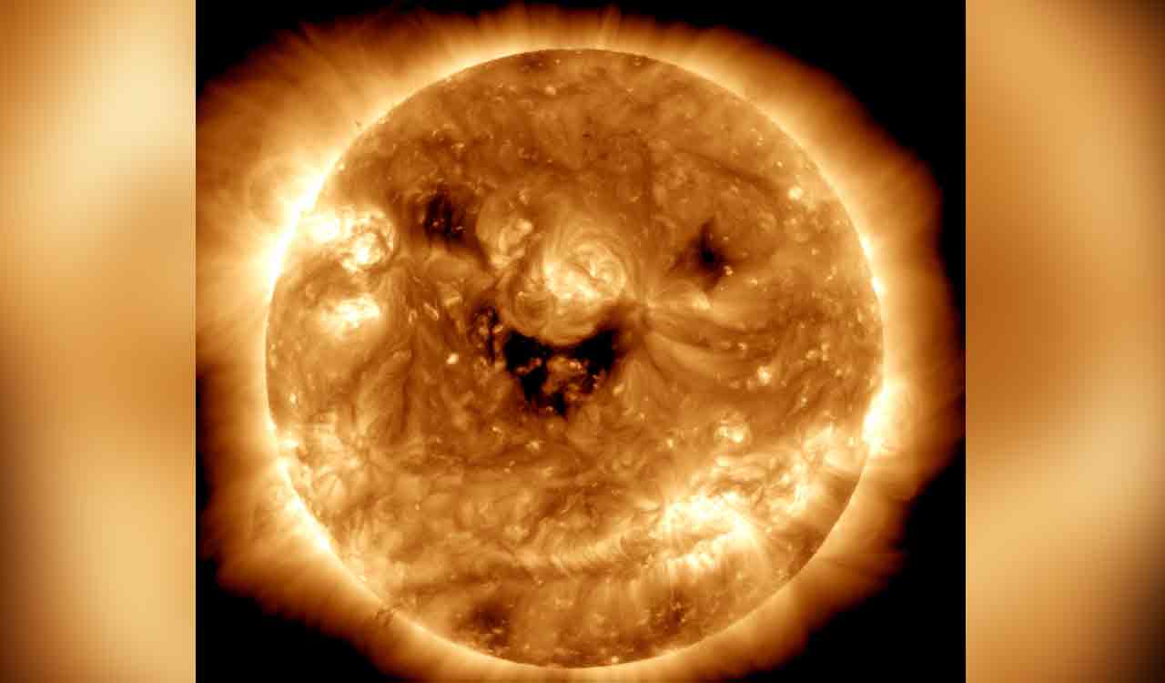 NASA’s satellite captures ‘spooky smiley face’ on sun after solar eclipse