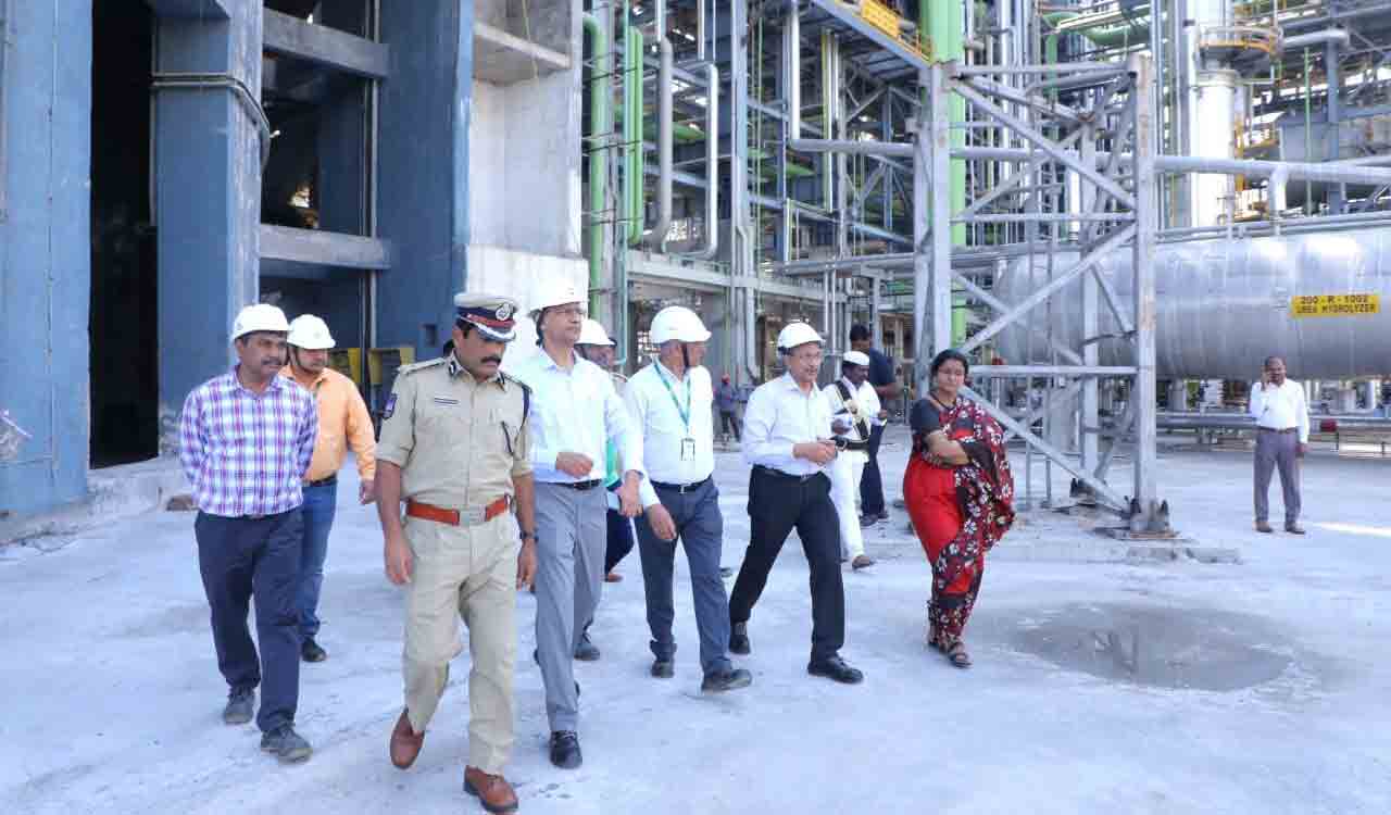 Peddapalli: Fertilizers department secretary visits RFCL