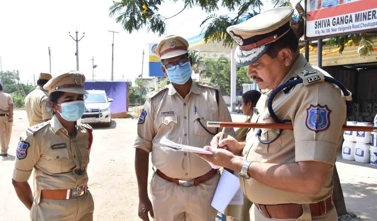 Rachakonda CP inspects arrangements at polling stations in Munugode