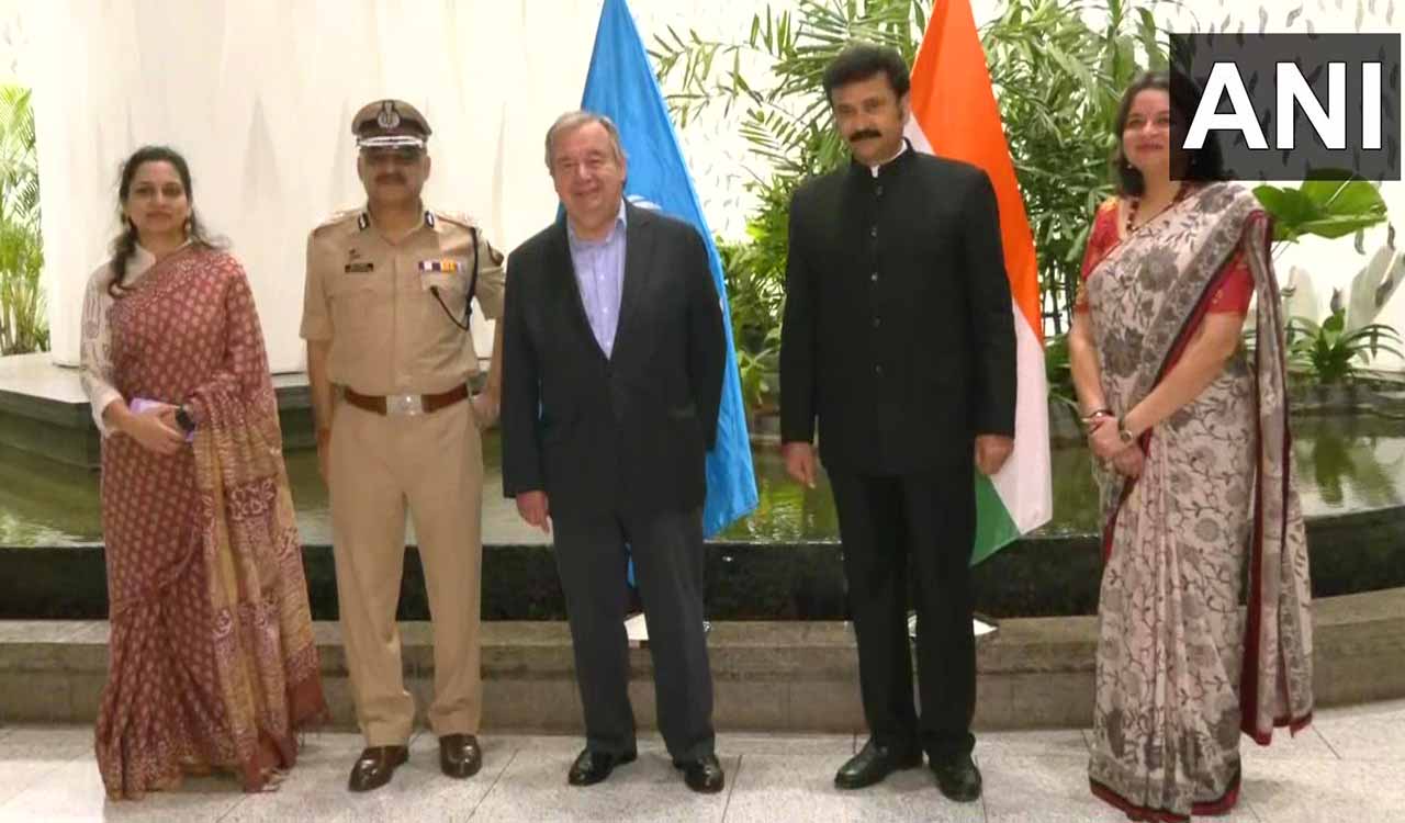 UN chief Guterres gets warm welcome in Mumbai