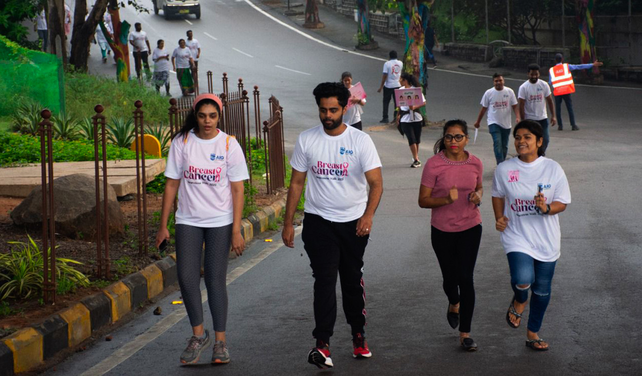 Hyderabad: Pink Ribbon Walkathon held for breast cancer awareness