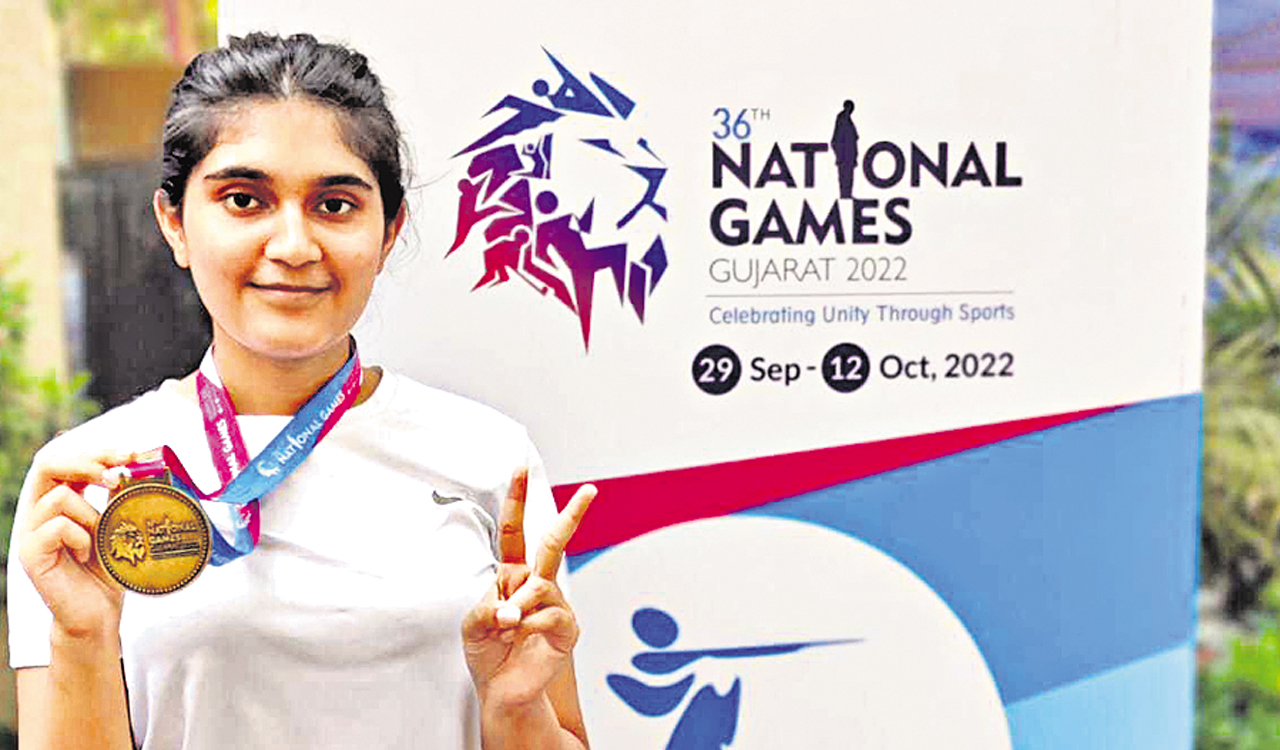 Esha shoots gold for Telangana at 36th National Games