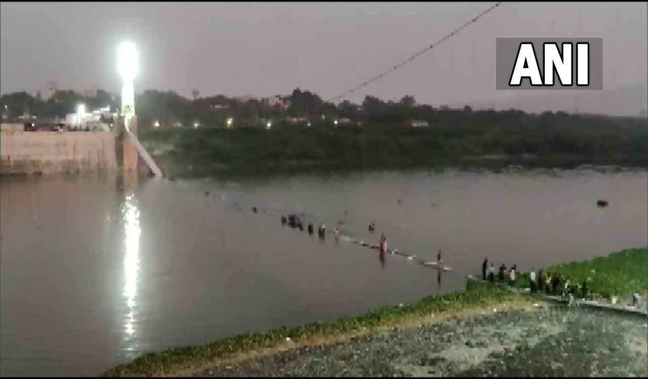 Cable bridge collapses in Gujarat’s Morbi; 35 killed, several feared injured